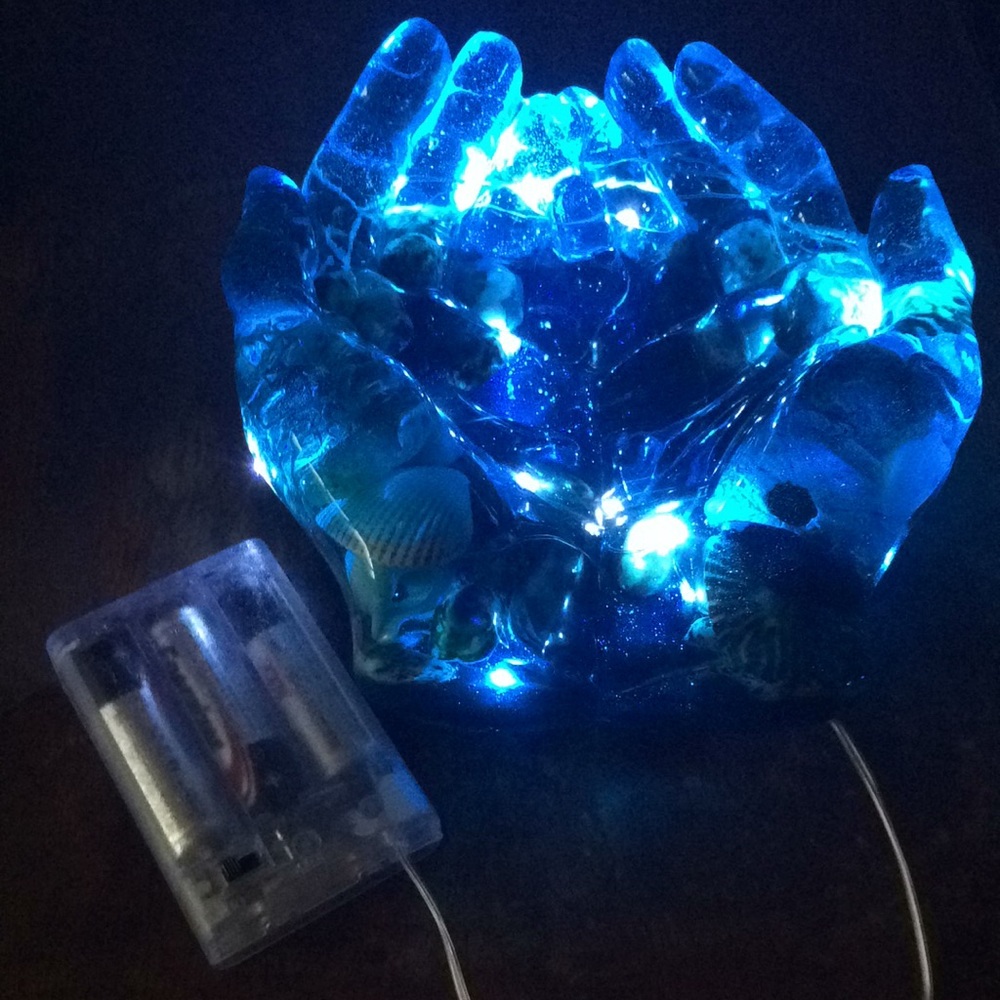 Handmade ocean floor hands light
